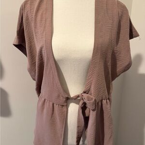 NWT Maurices Dusty Mauve Tie-Front Top